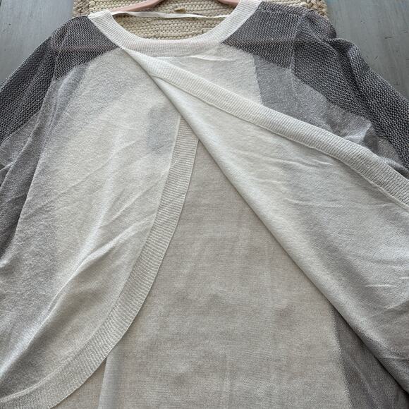 NWT Lane Bryant White Silver Metallic Open Back Loose Knit Sweater Sz 14 16 - Picture 7 of 7